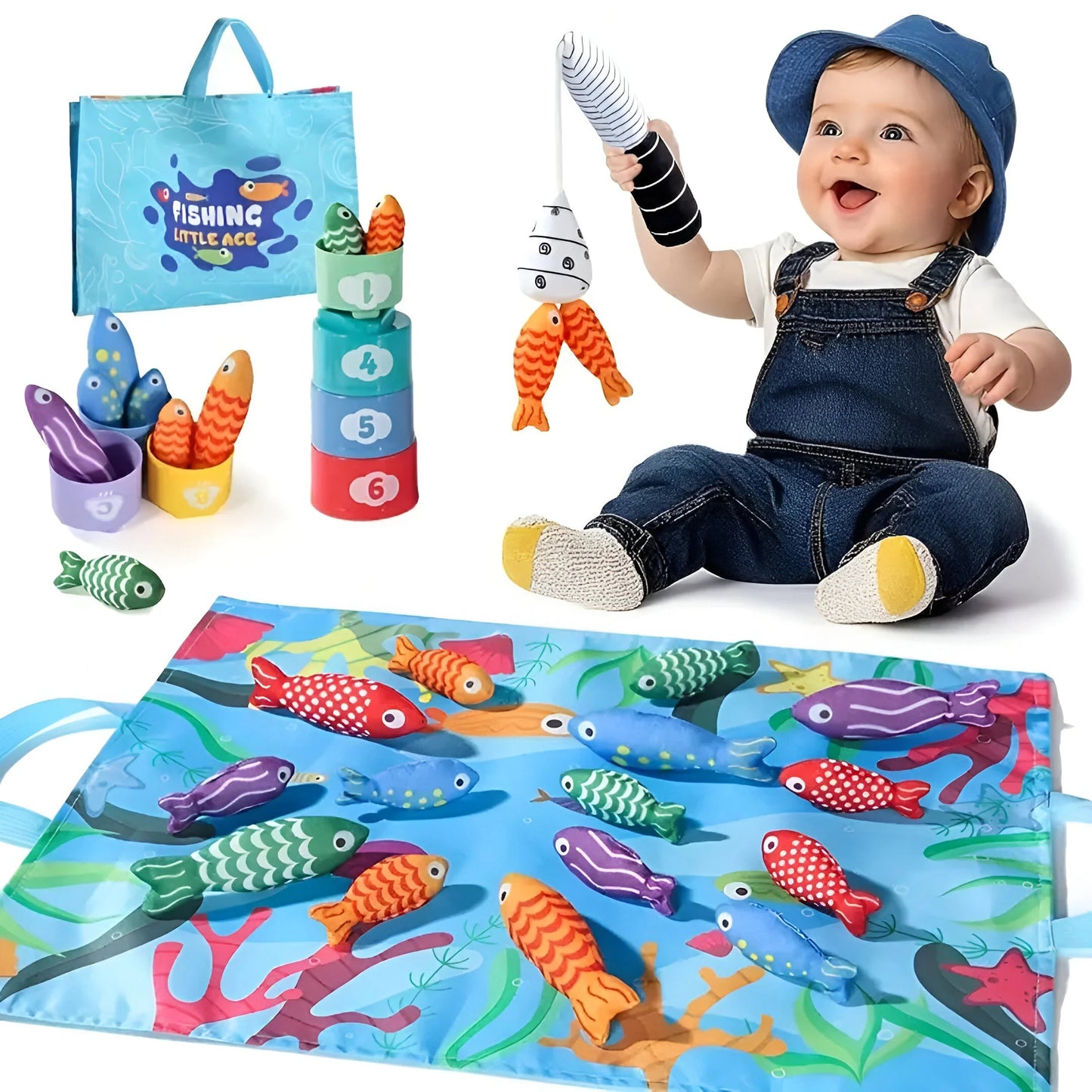 PlushPond - Montessori Play Pond With Plush Fish