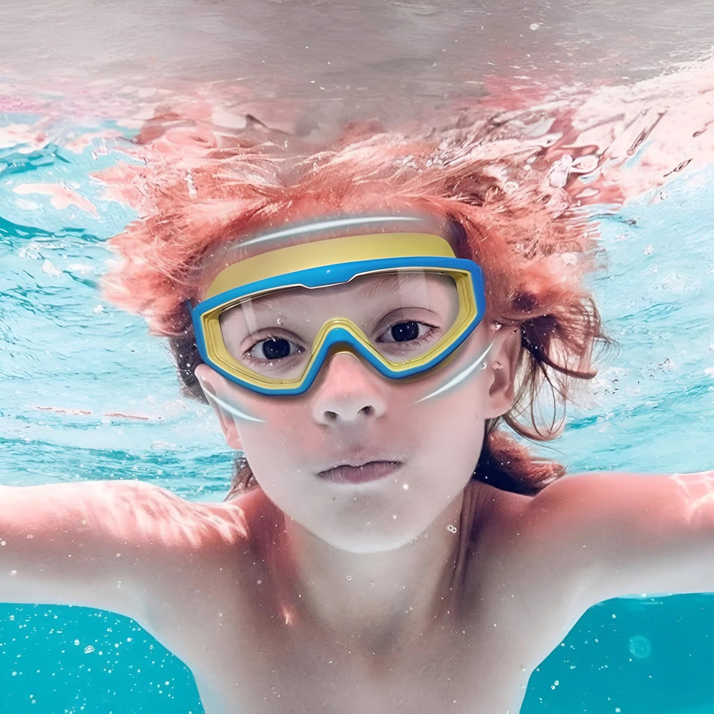 Children's diving goggles with 180° vision