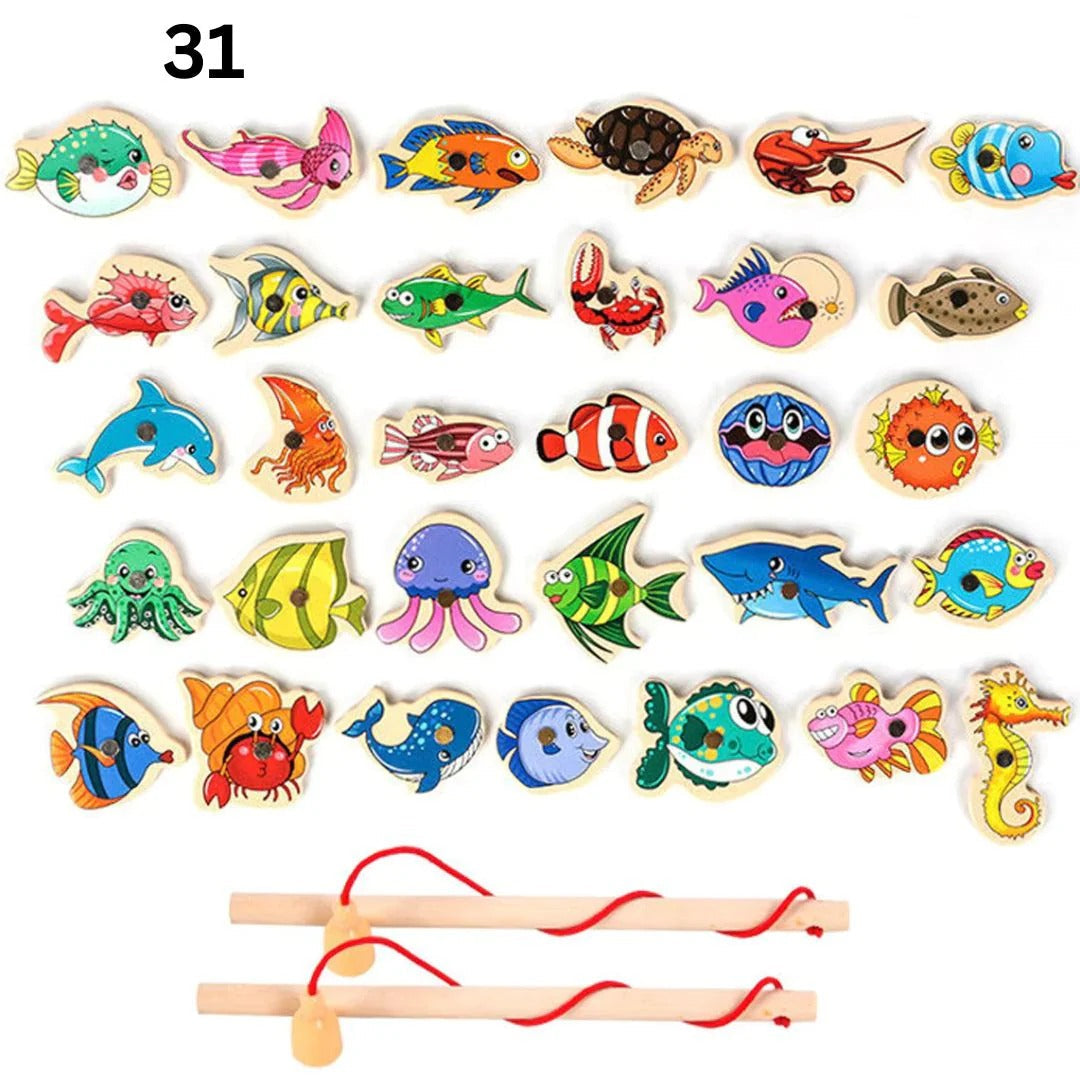 Montessori Wooden Fishing Game For Children