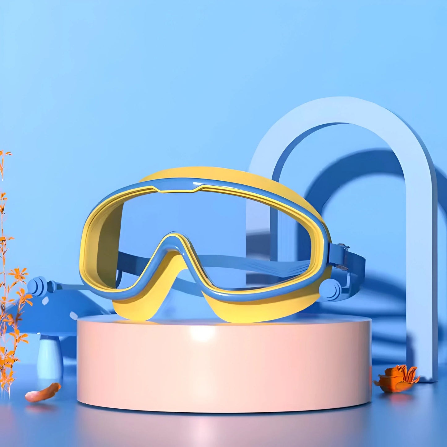 Children's diving goggles with 180° vision
