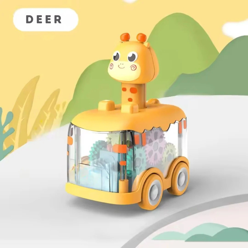 Transparent gear car for racing fun