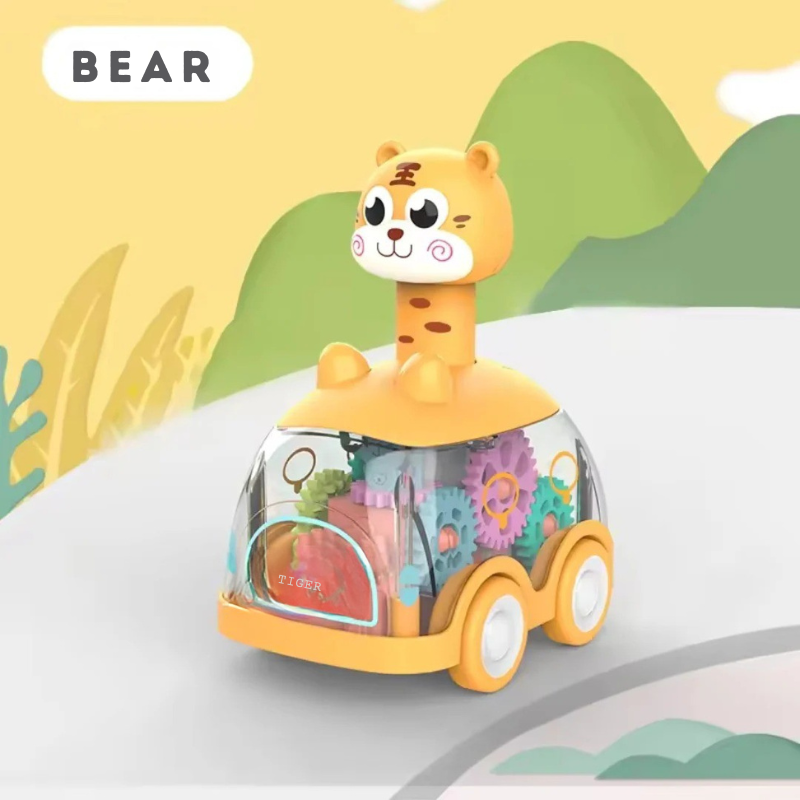Transparent gear car for racing fun
