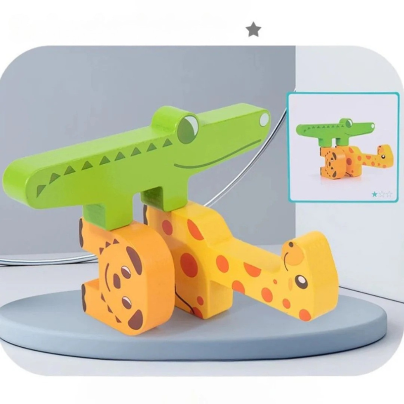 Stacking game with wobbly animals