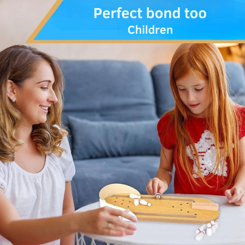 Mini wooden bowling set for children