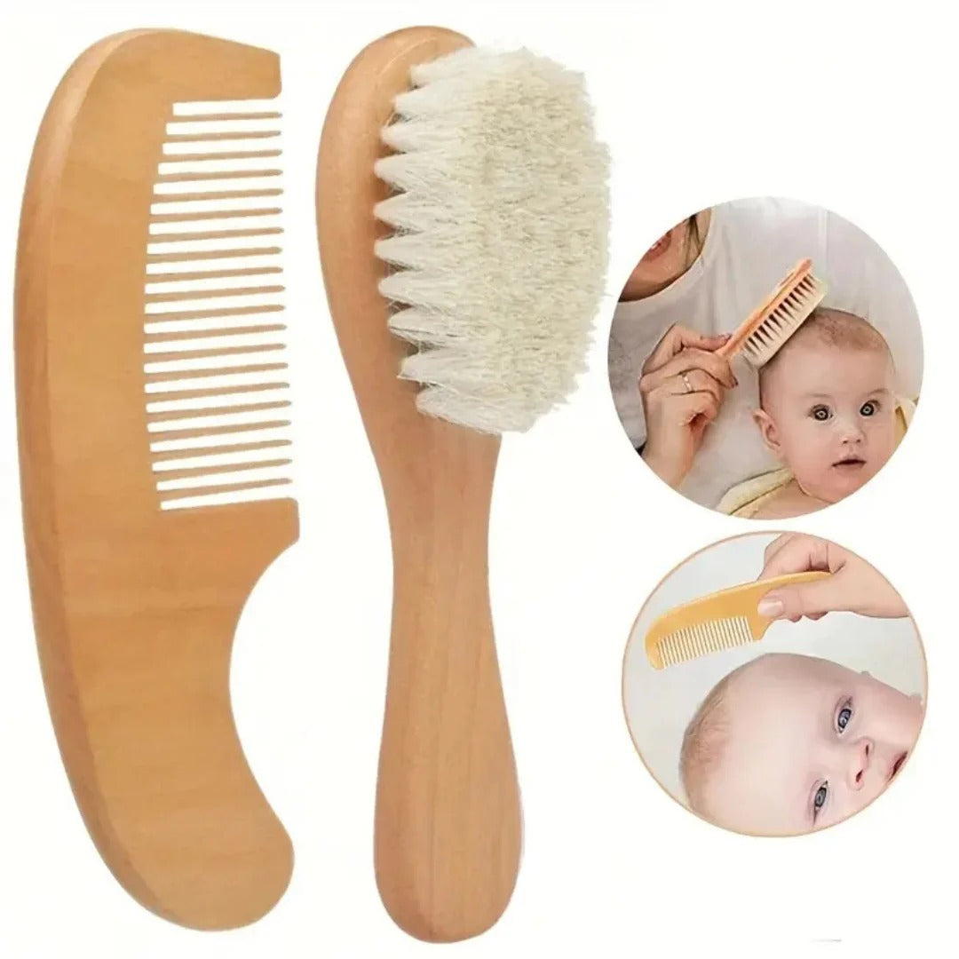 Baby Comb & Brush Set Made Of Wood