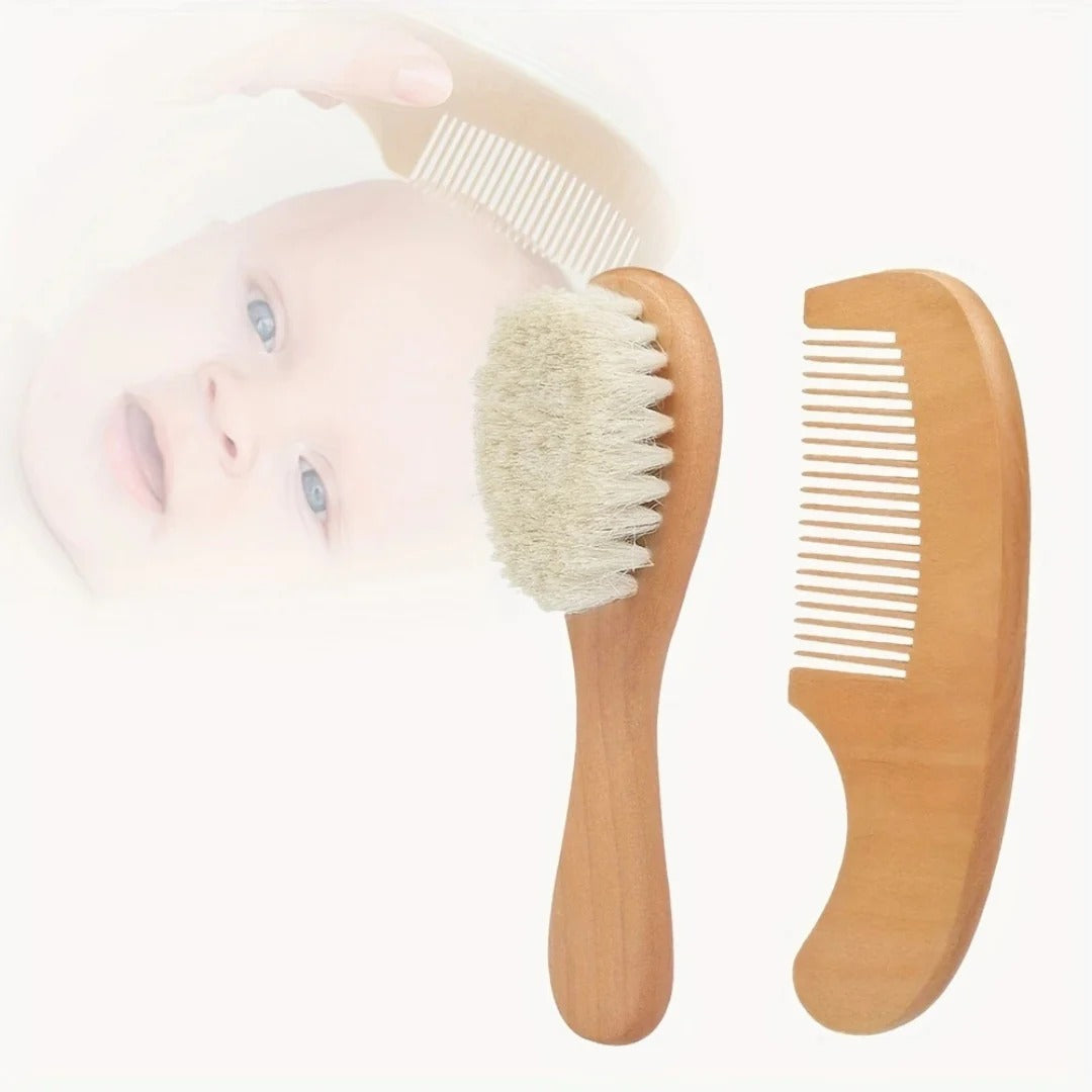 Baby Comb & Brush Set Made Of Wood