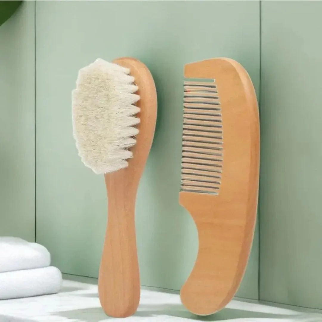 Baby Comb & Brush Set Made Of Wood