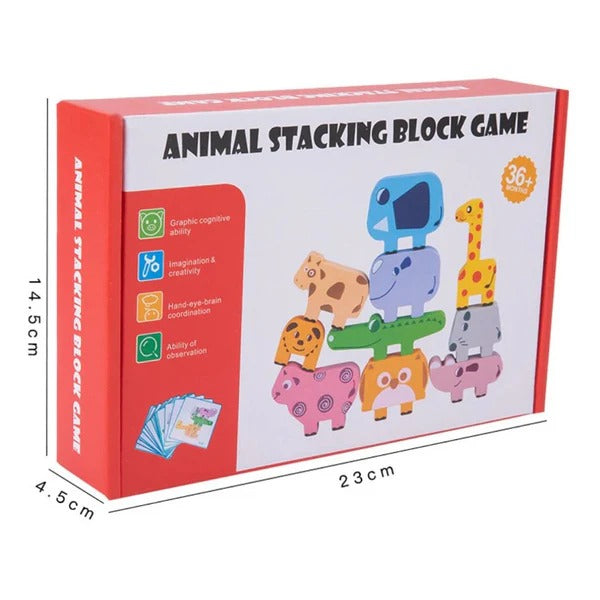 Stacking game with wobbly animals