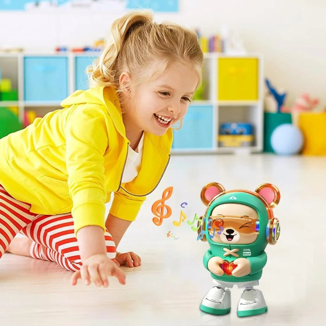 Interactive dancing bear with music and moves