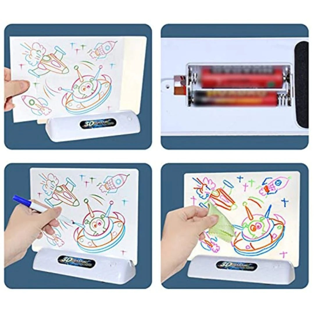 Light-up 3D drawing board