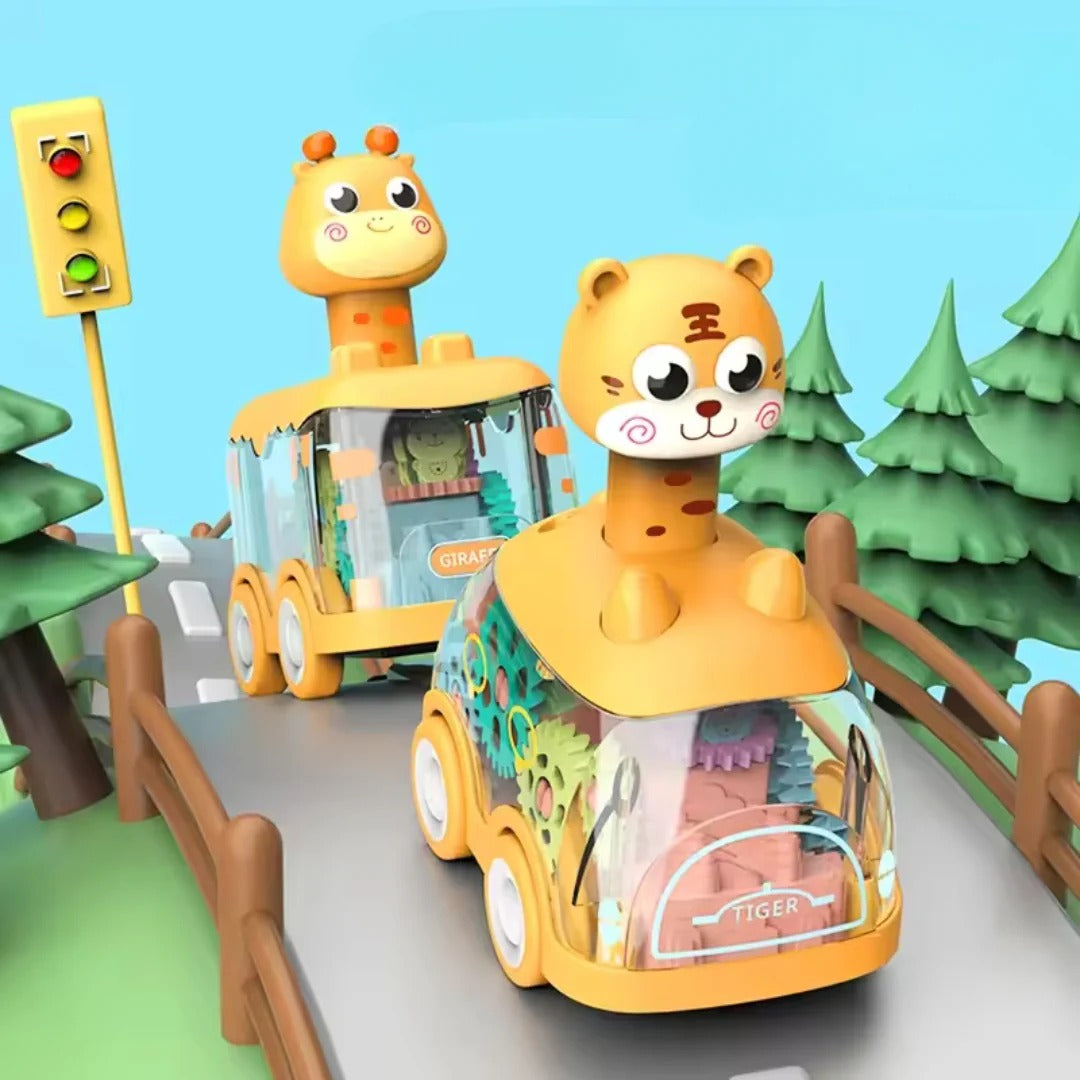 Transparent gear car for racing fun