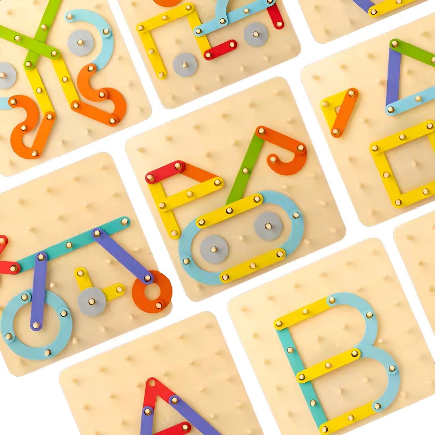 Creative Montessori wooden puzzle with hammer