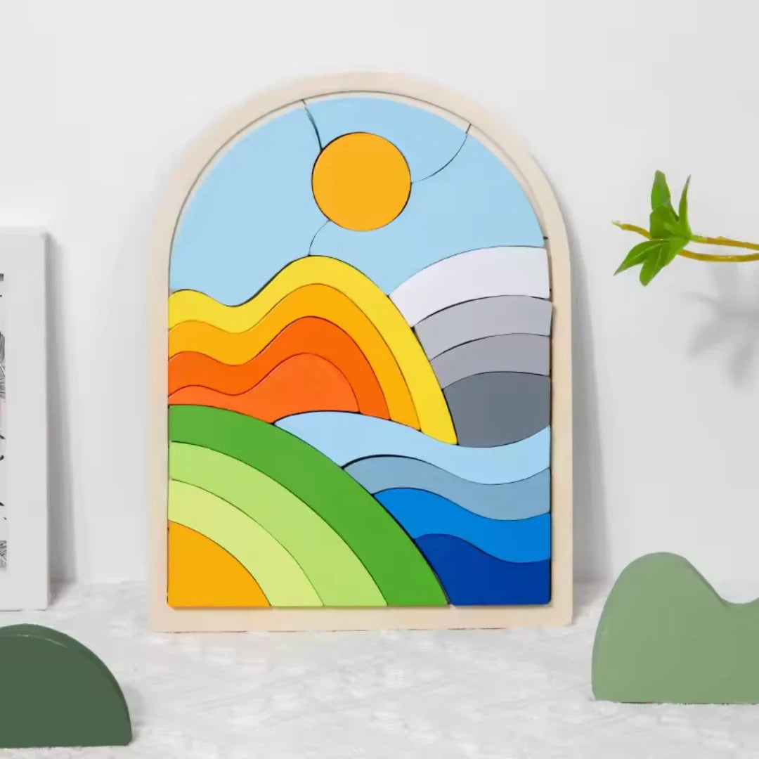 Colorful rainbow building blocks