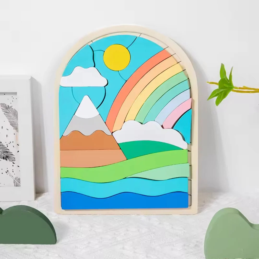 Colorful rainbow building blocks