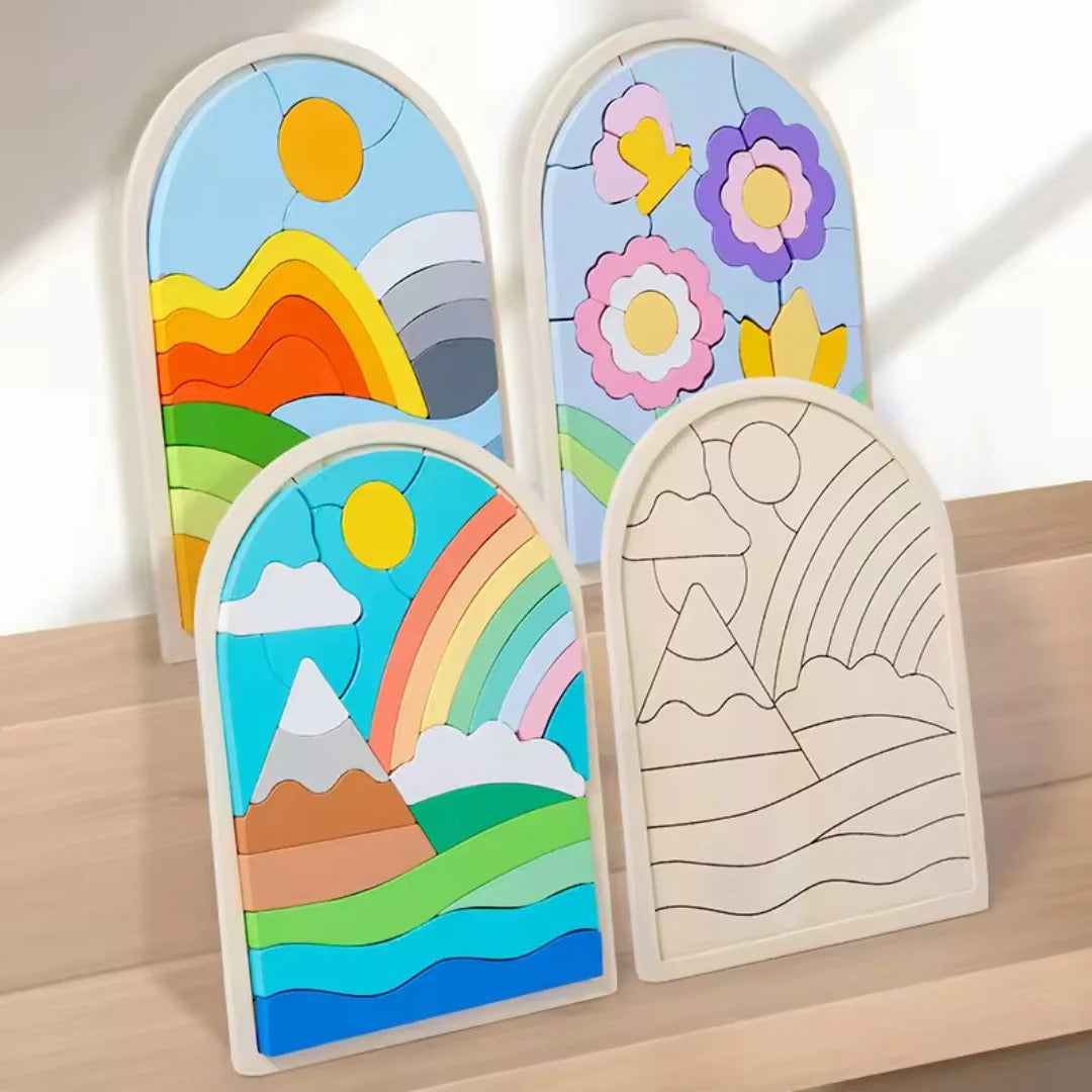 Colorful rainbow building blocks
