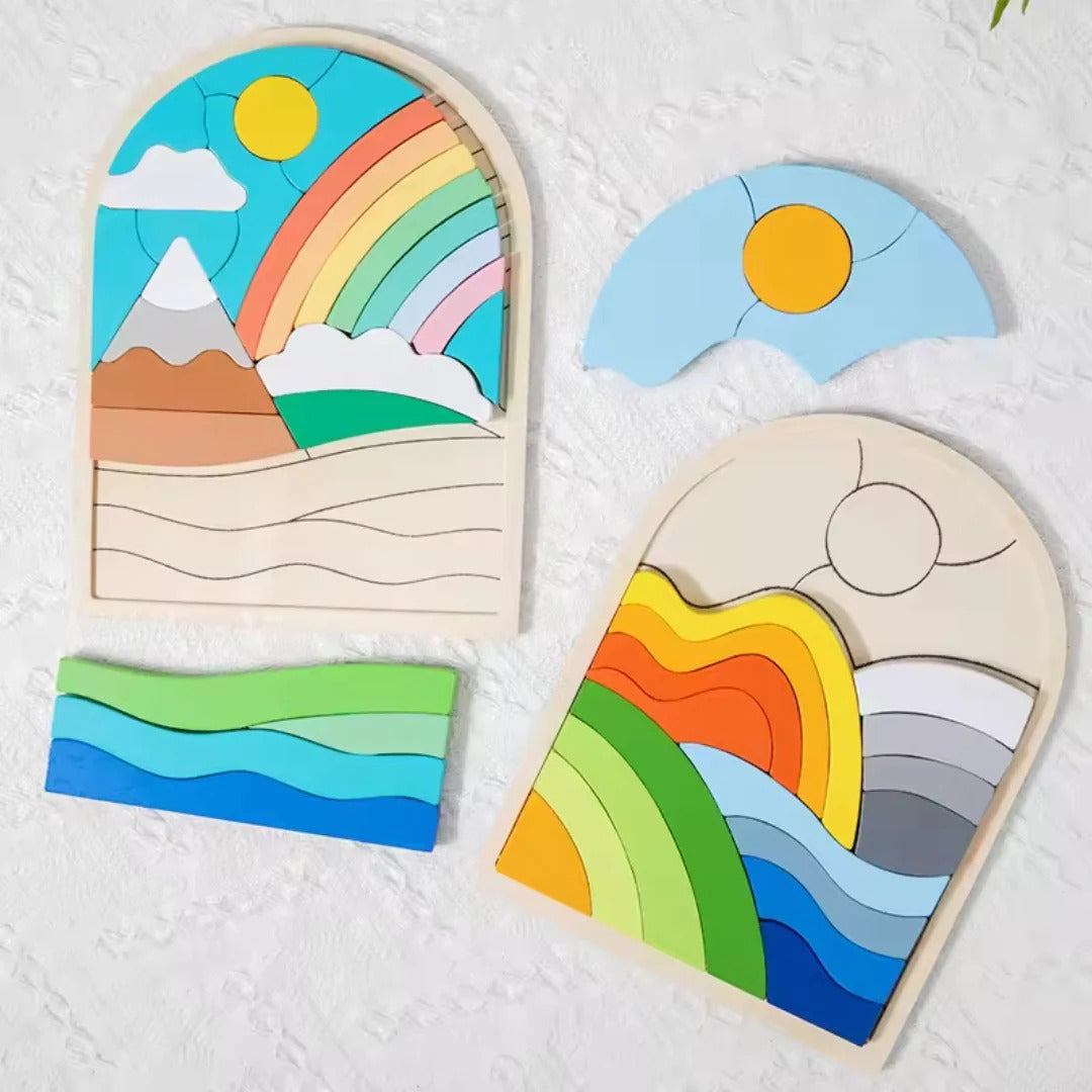 Colorful rainbow building blocks