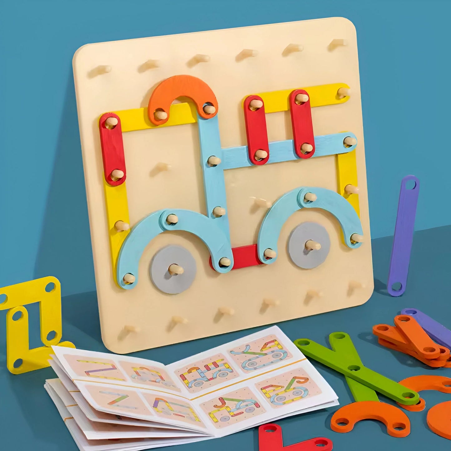 Creative Montessori wooden puzzle with hammer