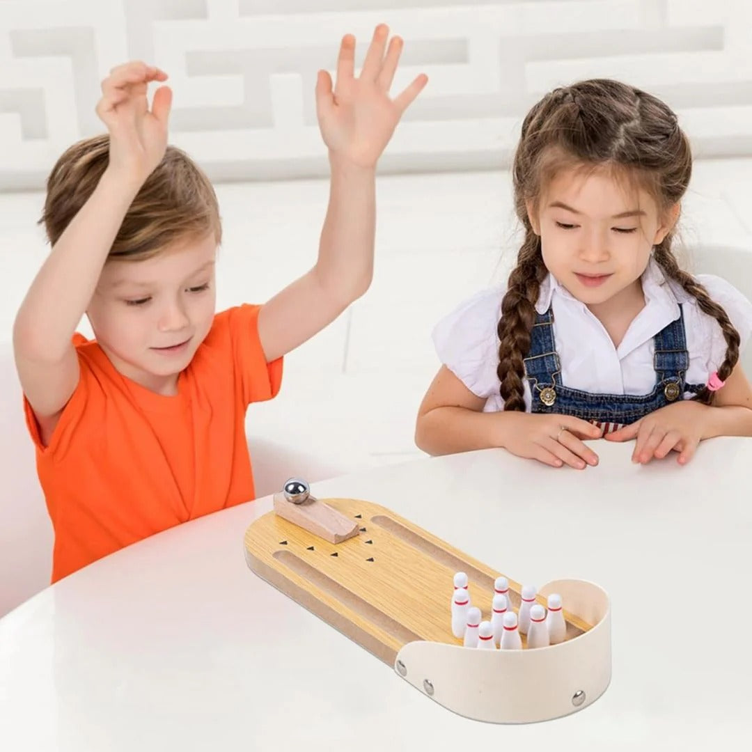 Mini wooden bowling set for children