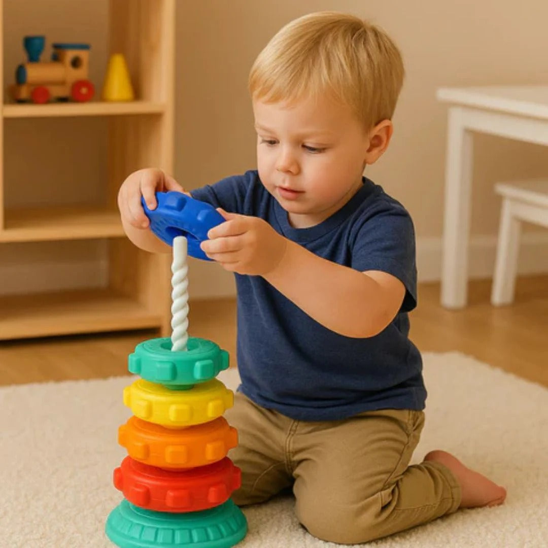Rainbow toy tower