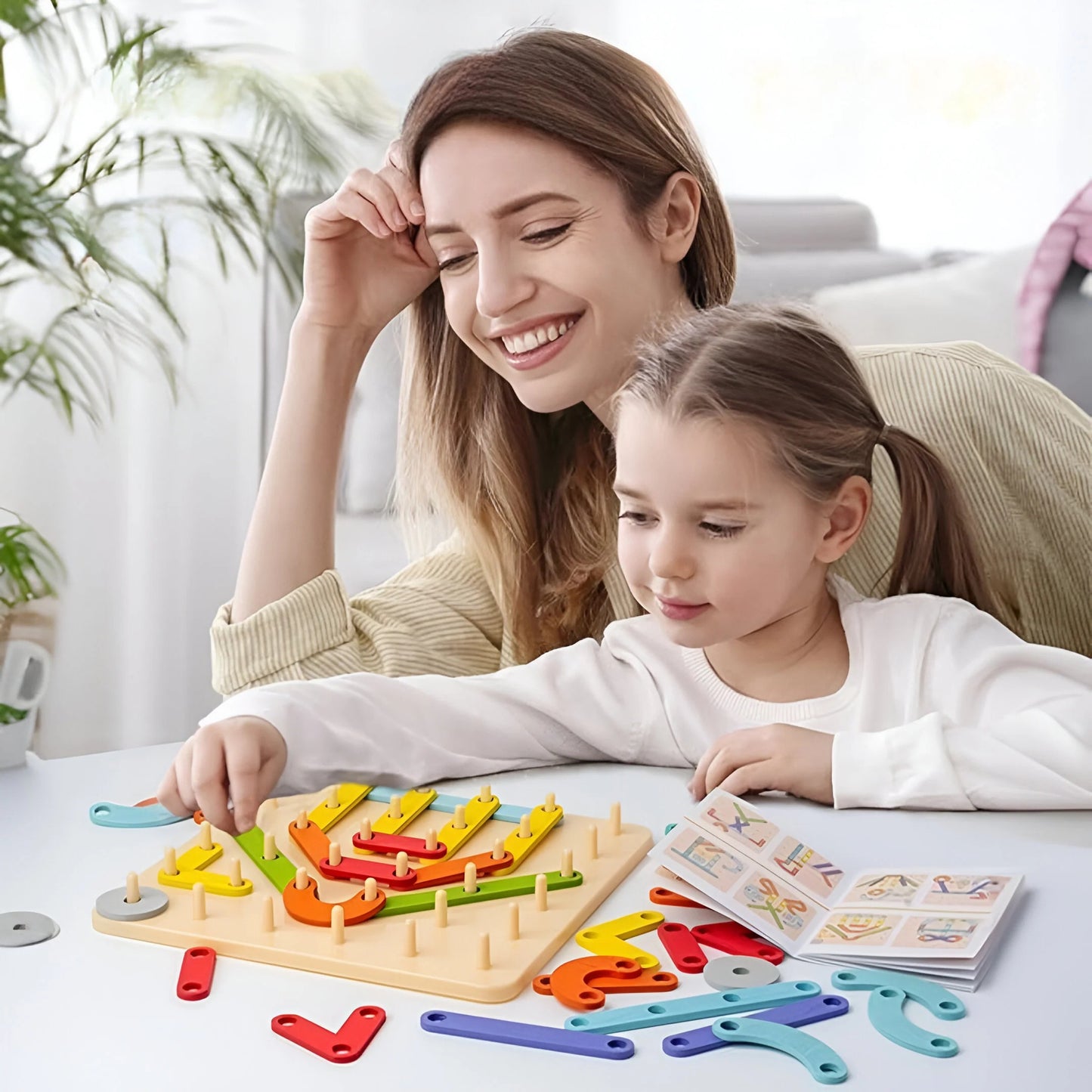 Creative Montessori wooden puzzle with hammer
