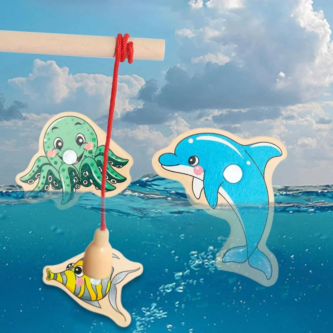 Montessori Wooden Fishing Game For Children