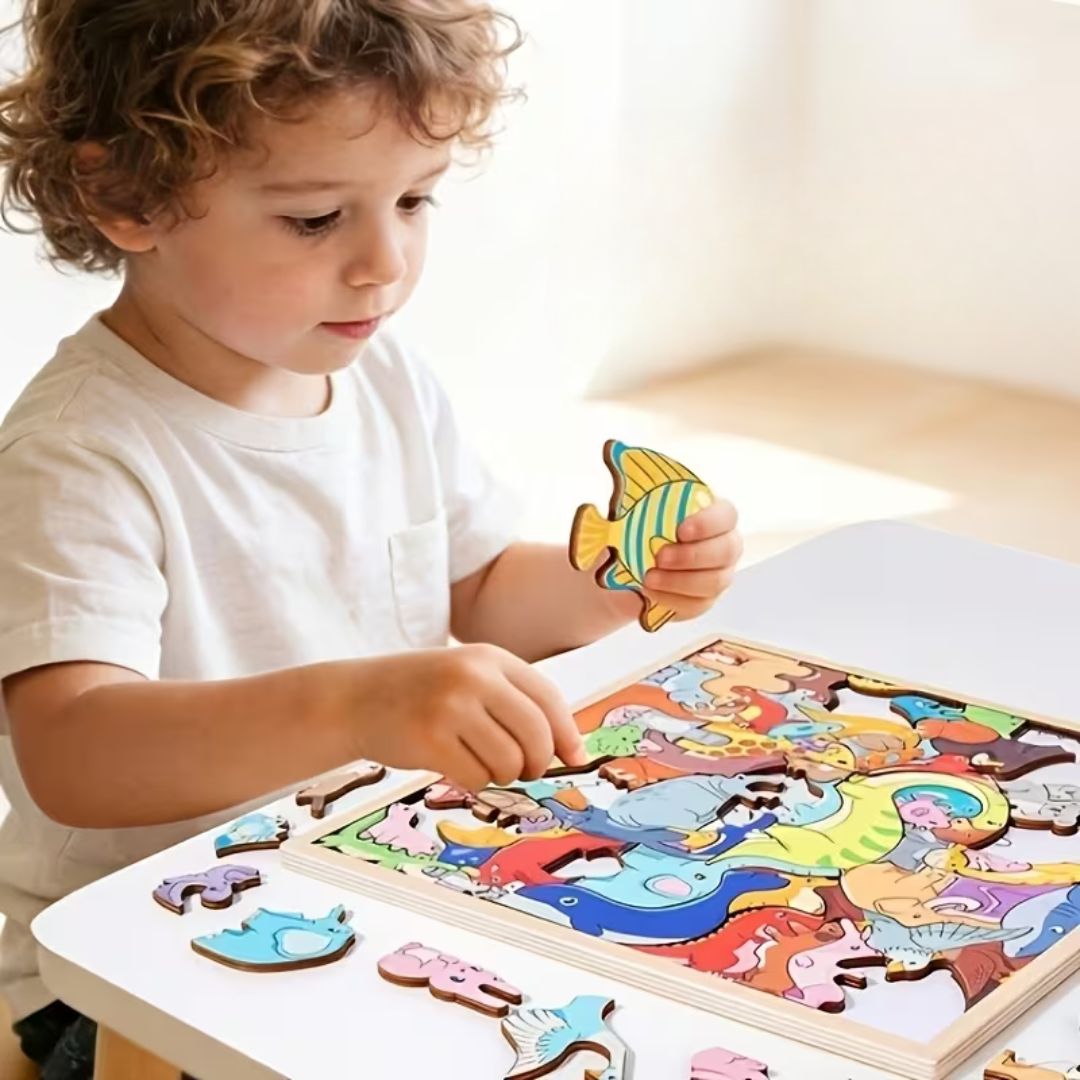 AnimalMatch Puzzle - Wooden Learning Game for Kids