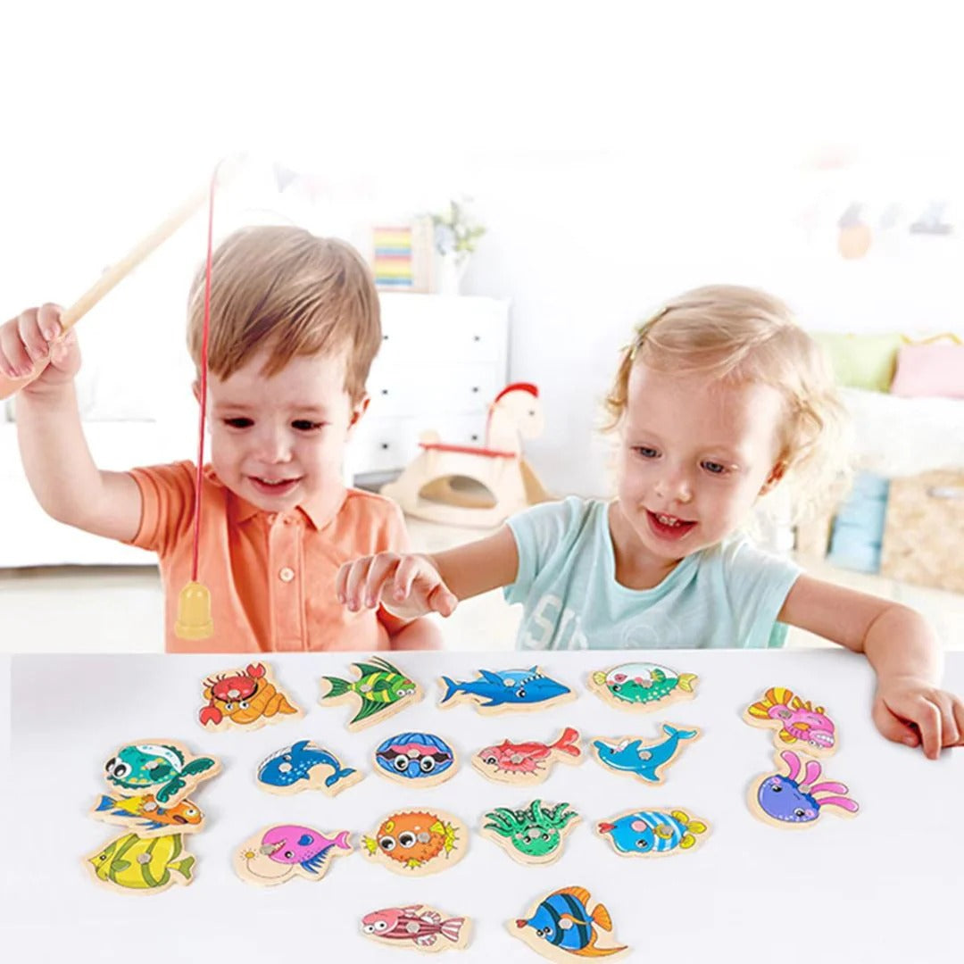 Montessori Wooden Fishing Game For Children