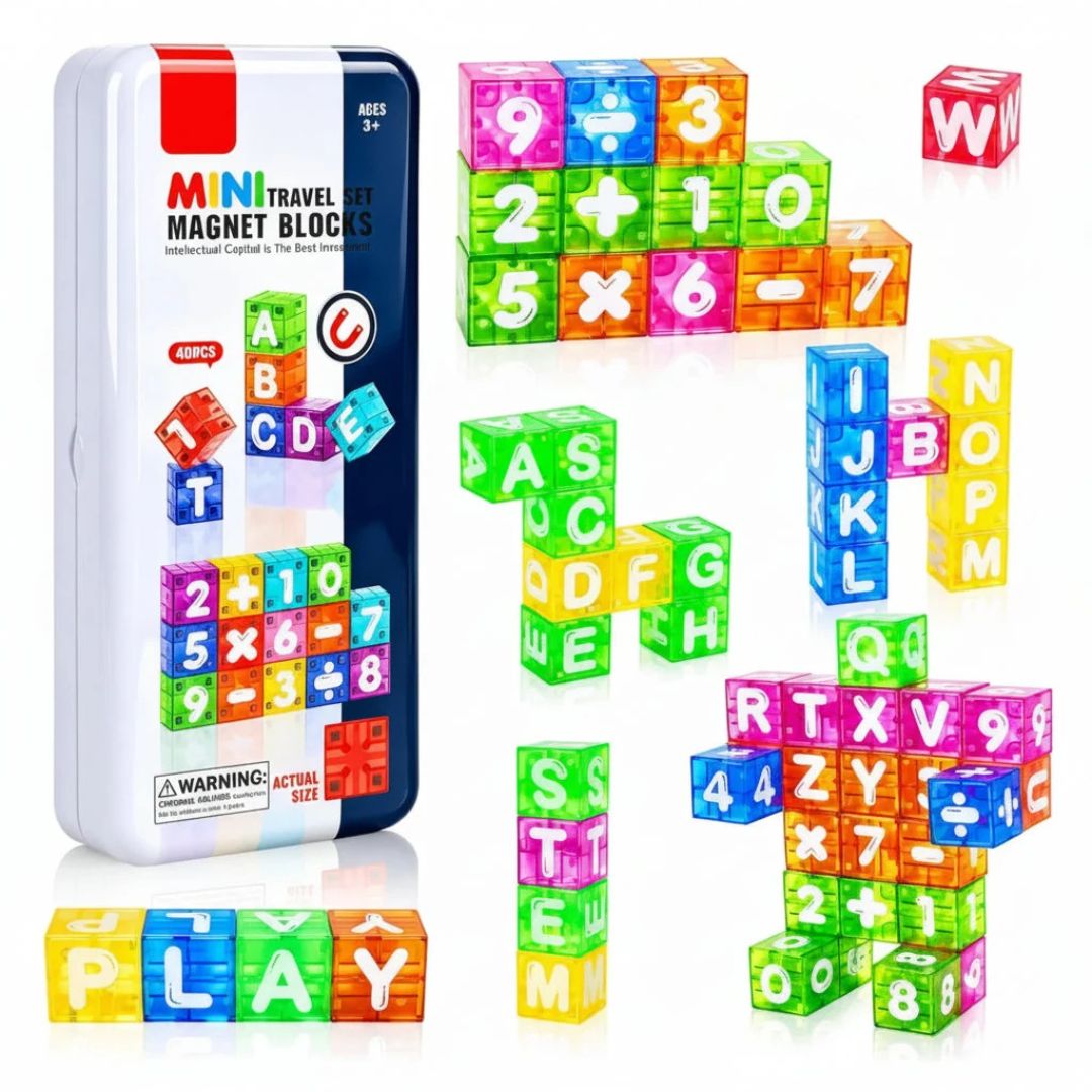 LearnCubes - Magnetic Letters & Numbers Learning Set for Kids