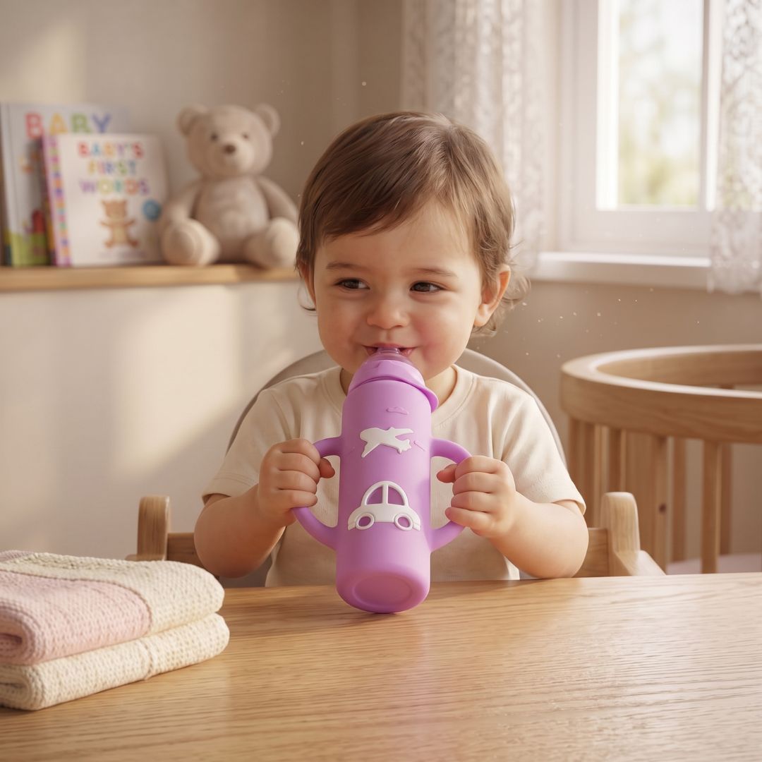 GripSip - Easy-Hold Glass Baby Bottle for Kids