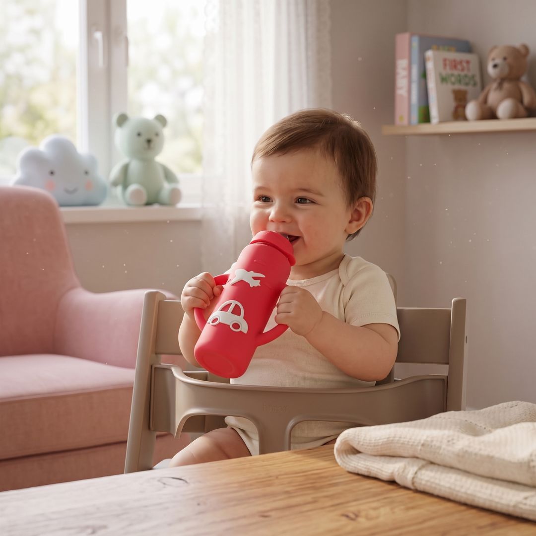GripSip - Easy-Hold Glass Baby Bottle for Kids