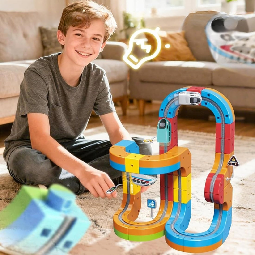 3D Train & Car Race Track for Kids