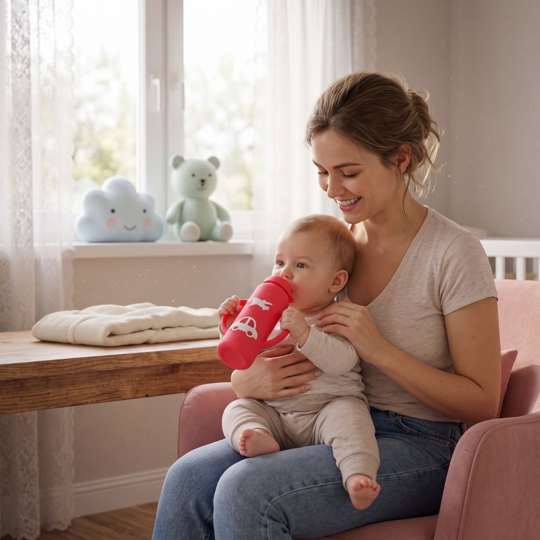 GripSip - Easy-Hold Glass Baby Bottle for Kids
