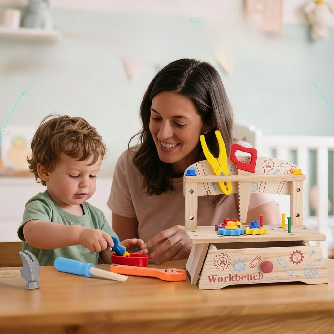 BuildBuddy - Kids’ Wooden Tool & Workbench Set