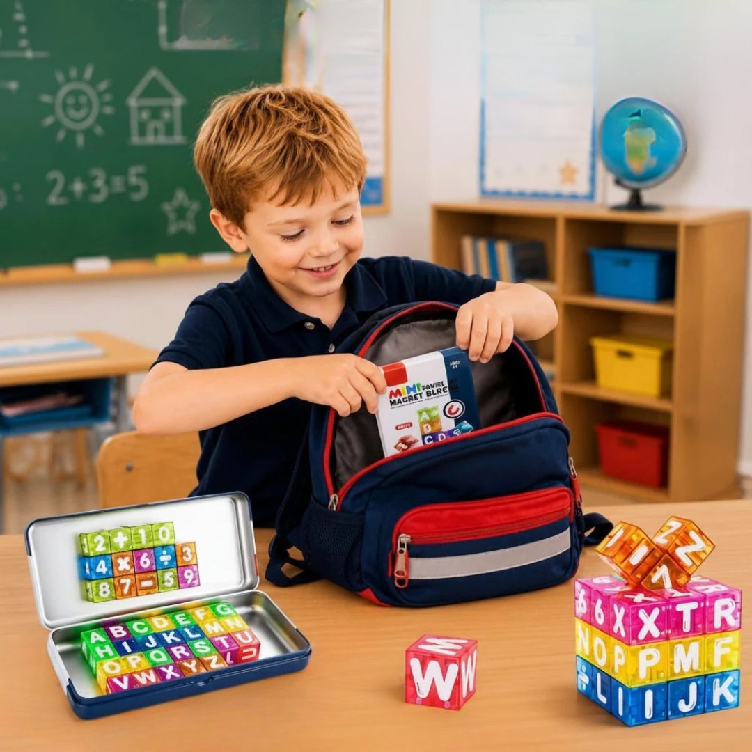 LearnCubes - Magnetic Letters & Numbers Learning Set for Kids