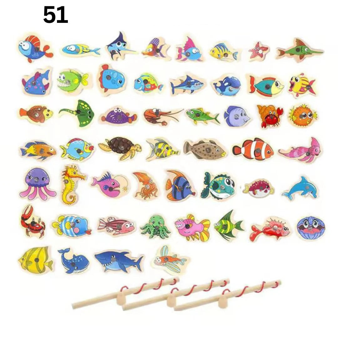 Montessori Wooden Fishing Game For Children