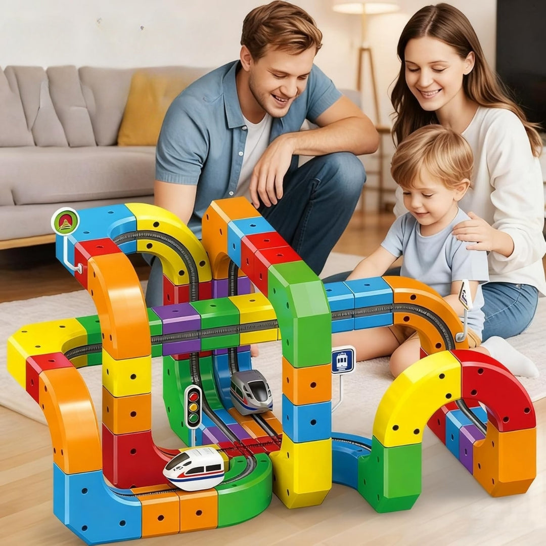 3D Train & Car Race Track for Kids