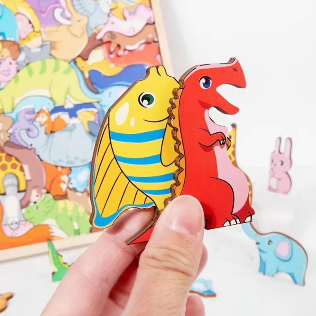 AnimalMatch Puzzle - Wooden Learning Game for Kids