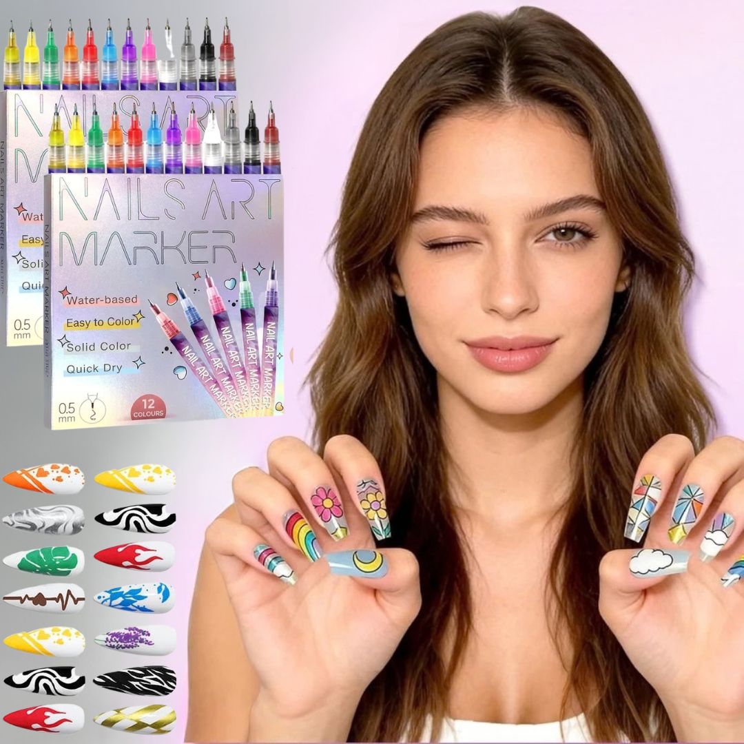 NailPop - 12-Colour Nail Art Pen Set