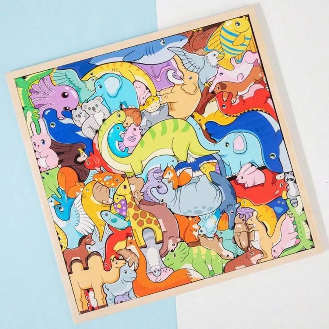 AnimalMatch Puzzle - Wooden Learning Game for Kids