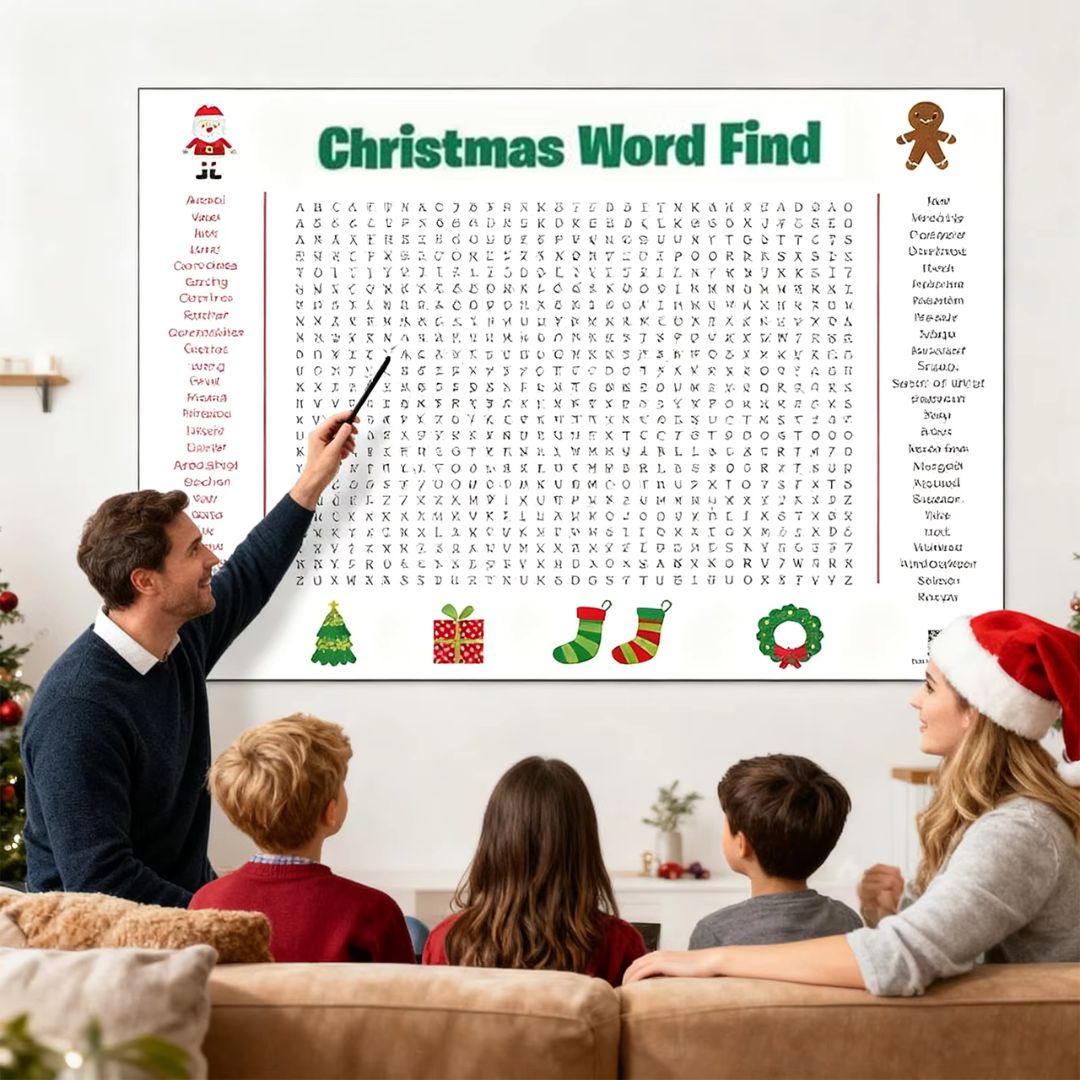 MerrySearch - Giant Christmas Word Search Poster