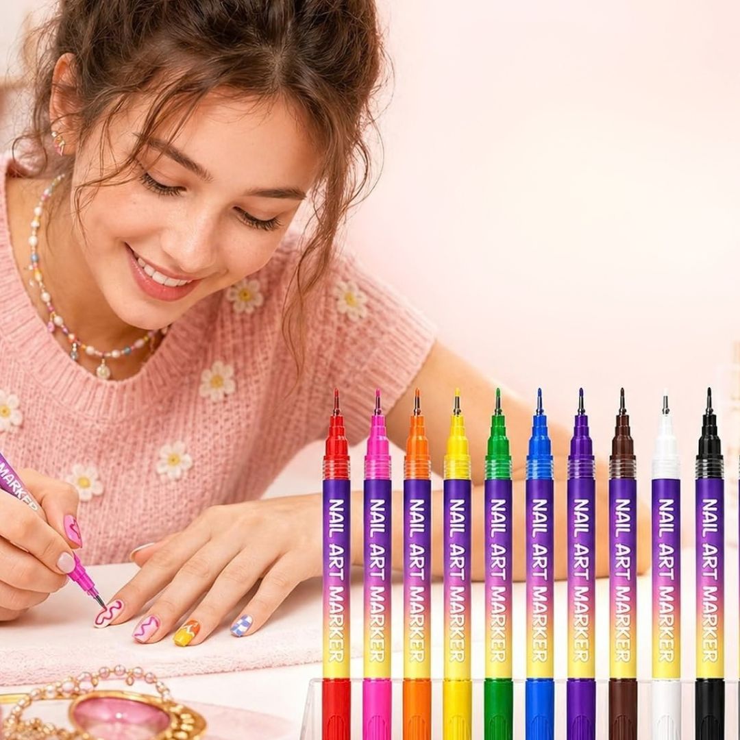 NailPop - 12-Colour Nail Art Pen Set