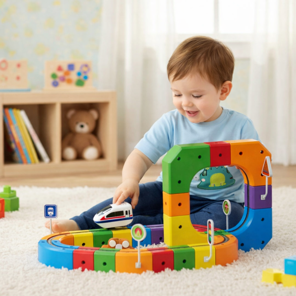 3D Train & Car Race Track for Kids