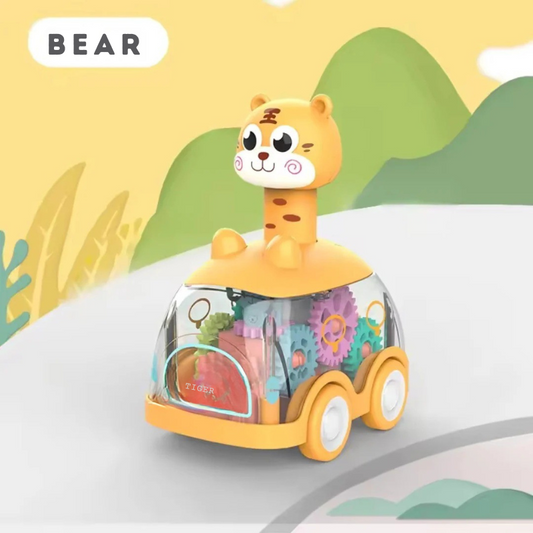 Transparent gear car for racing fun