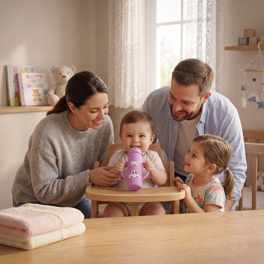 GripSip - Easy-Hold Glass Baby Bottle for Kids