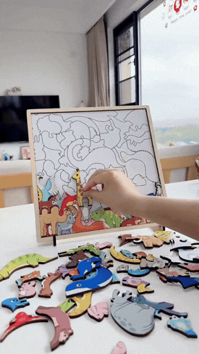 AnimalMatch Puzzle - Wooden Learning Game for Kids