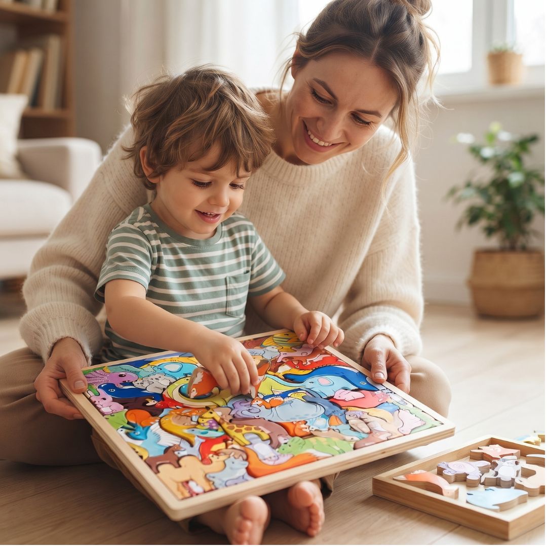 AnimalMatch Puzzle - Wooden Learning Game for Kids
