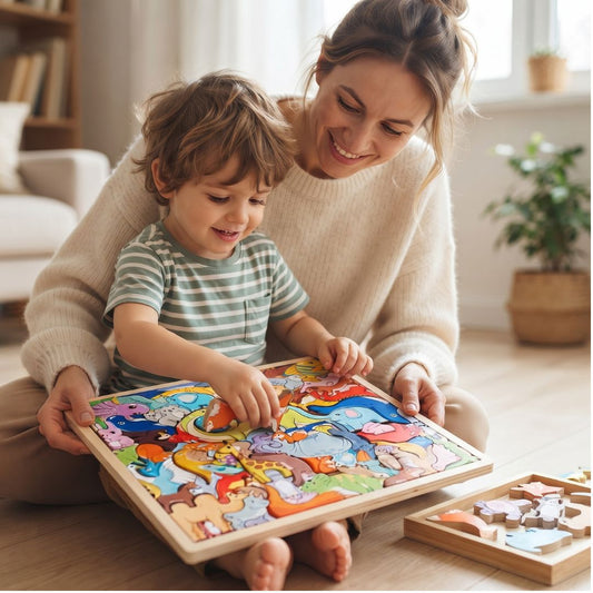 AnimalMatch Puzzle - Wooden Learning Game for Kids