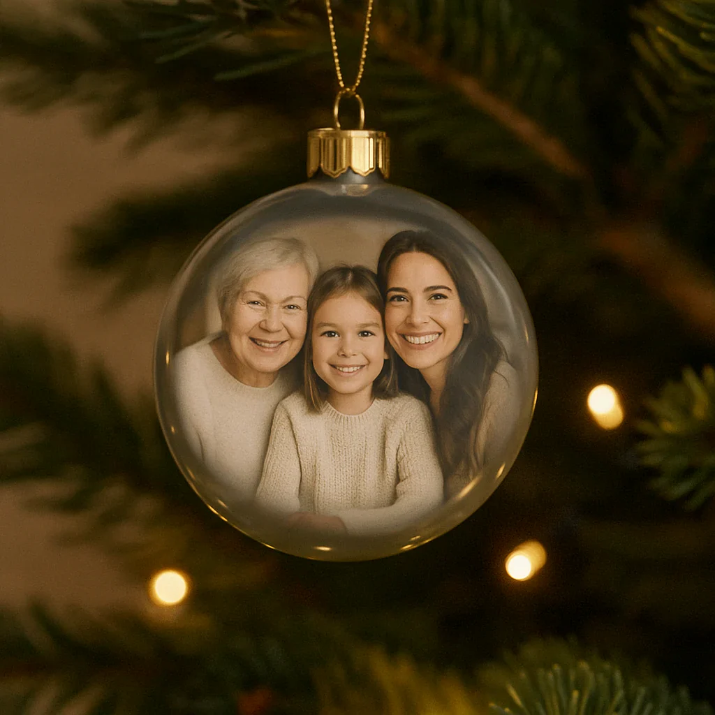 Personalized Christmas Bauble – With Your Own Photos & Videos