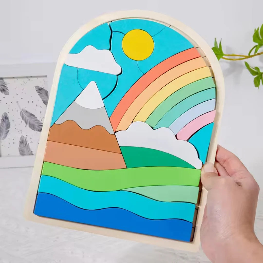 Colorful rainbow building blocks
