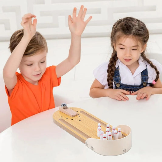 Mini wooden bowling set for children